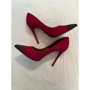 Carrano High Heels Burgandy Suede High Heel Pumps Women’s Size 7 Made In Brazil